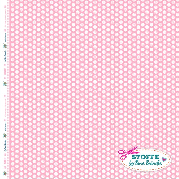 Bine Braendle kleine Punkte Rosa-Weiß 0,5m x 155cm