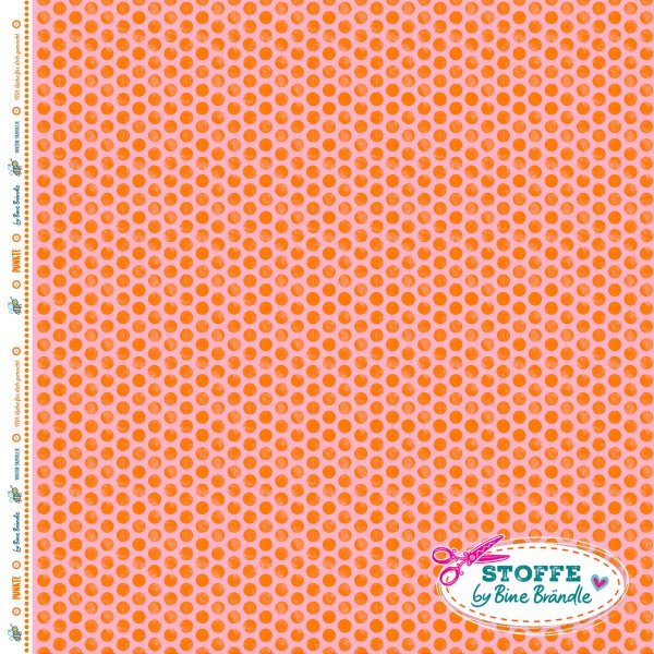 Bine Braendle kleine Punkte Rosa-Orange 0,5m x 155cm