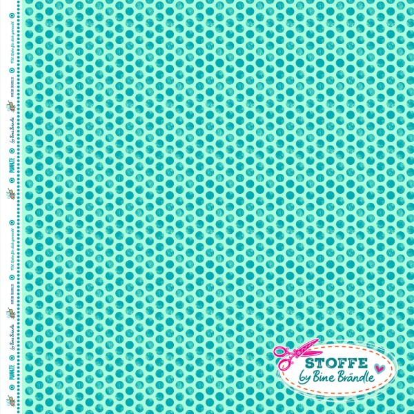 Bine Braendle kleine Punkte Mint-Petrol 0,5m x 155cm