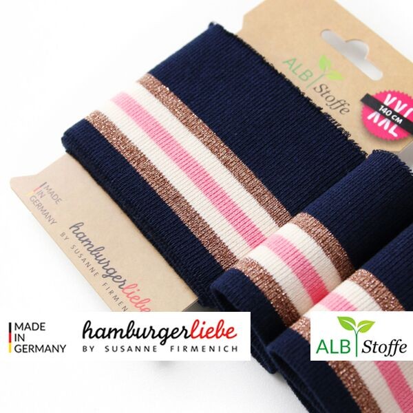 Hamburger Liebe Cuff me Kupfer weiss rosa Bündchen GLOW Kollektion Bio Bündchen