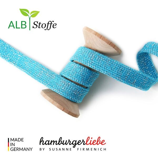 Albstoffe Hamburger Liebe "cord me Glow" Hoodiekordel Flachkordel türkis